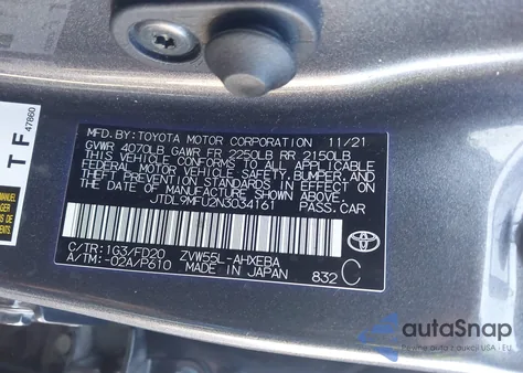 2022 Toyota Prius Le Awd-E z USA, uszkodzony, nr VIN JTDL9MFU2N3034161